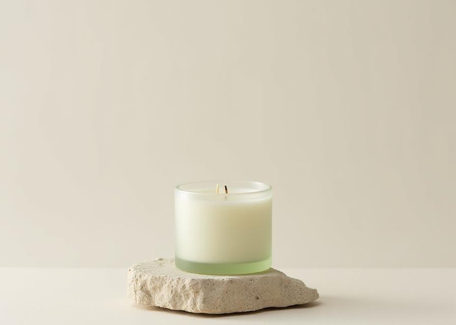 Minimalist candle with desert botanical ingredients
